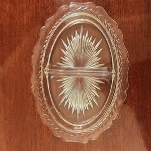 Antique divided glass dish